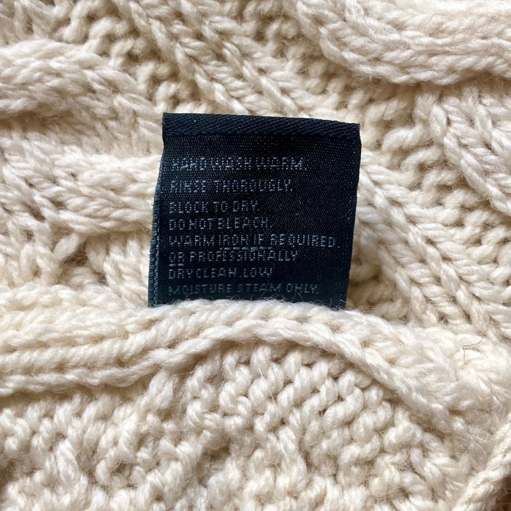 Peregrine 100% Wool Triple Cable Knit Scarf 8" x 72" Made in England *NWOT* - Picture 4 of 5